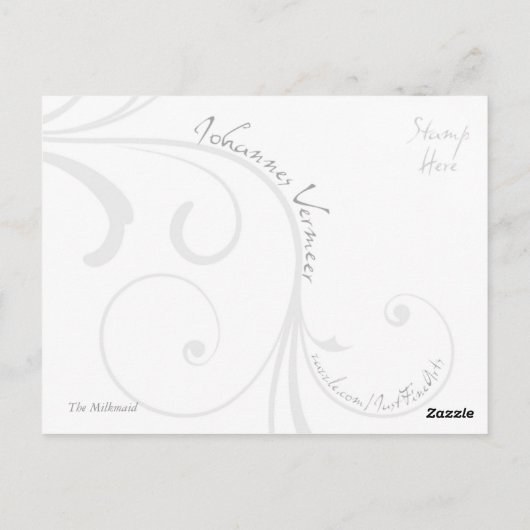 De Milkmaid in detail door Johannes Vermeer Briefkaart (Achterkant)