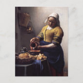De Milkmaid in detail door Johannes Vermeer Briefkaart (Voorkant)