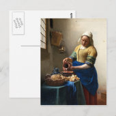 De Milkmaid, Jan Vermeer Briefkaart (Voorkant / Achterkant)