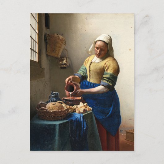 De Milkmaid, Jan Vermeer Briefkaart (Voorkant)
