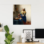 De Milkmaid, Jan Vermeer Poster (Thuiskantoor)