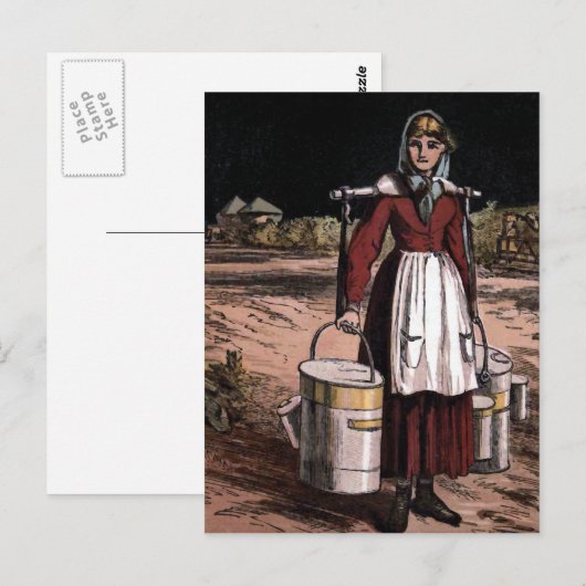 "De Milkmaïde"  illustratie Briefkaart (Voorkant / Achterkant)