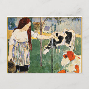 De Milkmaïde, populair schilderij van Paul Gauguin Briefkaart