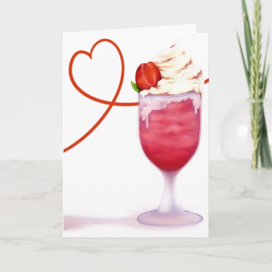 De milkshake van Valentijn Feestdagen Kaart (Voorkant)