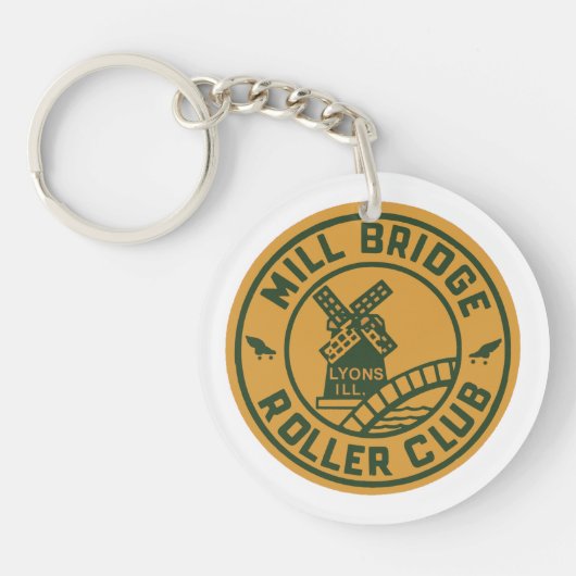 De Mill Bridge Roller Rink, Lyon, Illinois Sleutelhanger (Voorkant)