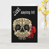 De mini Schedel van de Suiker van Skeletten Kaart (Gele Bloem)