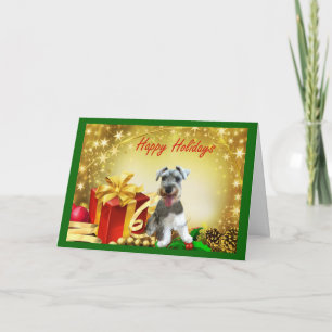 De miniatuur Giften van de Kerstkaart Schnauzer Feestdagen Kaart