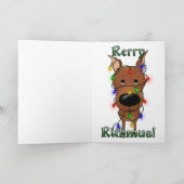 De miniatuur Lichten van Kerstmis Pinscher Feestdagen Kaart (Binnen)