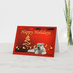 De miniatuur Sterren van de Kerstkaart Schnauzer Feestdagen Kaart