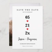 De minimale Foto slaat de datum op Save The Date (Voorkant / Achterkant)