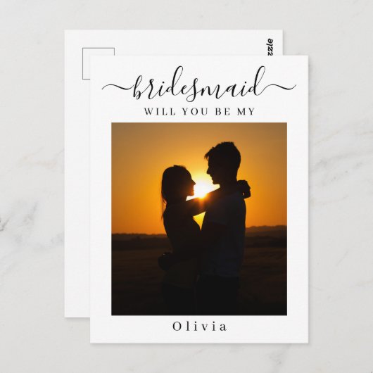 De minimale Kaart van het Bridesmaid van het Manus (Voorkant / Achterkant)