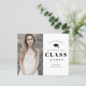 De minimale Uitnodiging van het Afstuderen van de (Staand voorkant)