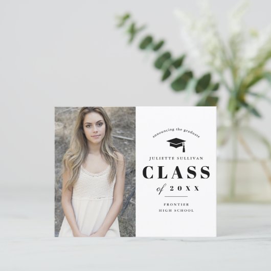 De minimale Uitnodiging van het Afstuderen van de (Staand voorkant)