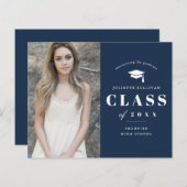 De minimale Uitnodiging van het Afstuderen van de  (Voorkant / Achterkant)