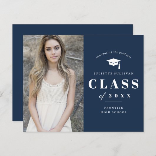 De minimale Uitnodiging van het Afstuderen van de  (Voorkant / Achterkant)