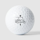 De Minimalistische Cart Aangepaste Initiële Golfba Golfballen (Voorkant)