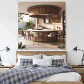 De Minimalistische Cirkelvormige Veranda Canvas Afdruk (Insitu (Slaapkamer))