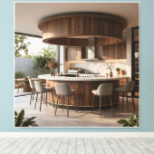 De Minimalistische Cirkelvormige Veranda Canvas Afdruk (Insitu (Houten vloer))