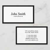 De minimalistische Duidelijke Zwarte Gietende Visitekaartje (Voorkant / Achterkant)