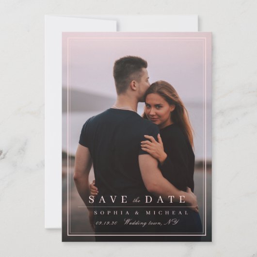 De minimalistische foto van de grenzen van de lega save the date (Voorkant)