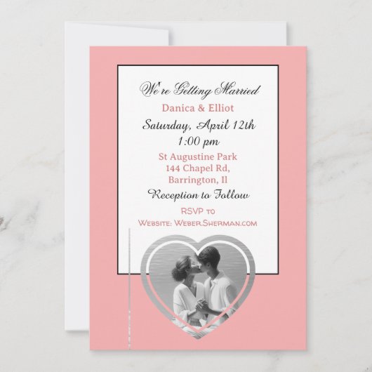 De minimalistische foto van het paar Elegante Brui Kaart (Voorkant)