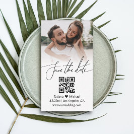 de minimalistische foto van het qr codepaar sparen notitiekaartje