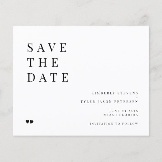 De minimalistische moderne bruiloft van de begroti flyer (Voorkant)