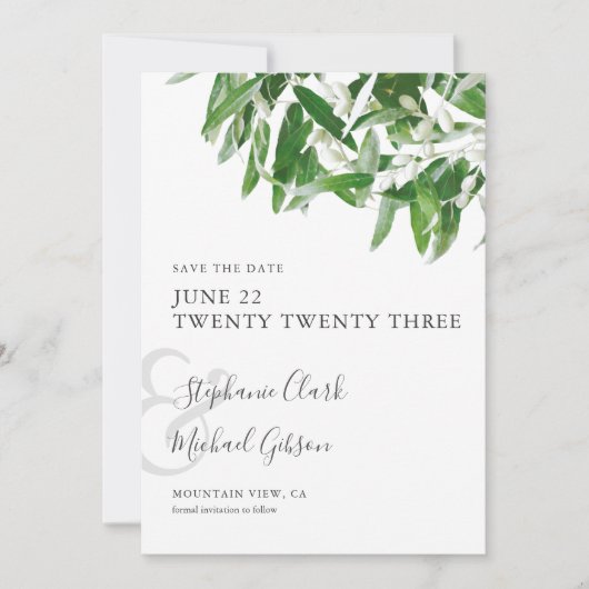 De minimalistische olieleverij van Chic minimalist Save The Date (Voorkant)