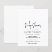 De minimalistische Uitnodiging van het Baby shower (Voorkant / Achterkant)