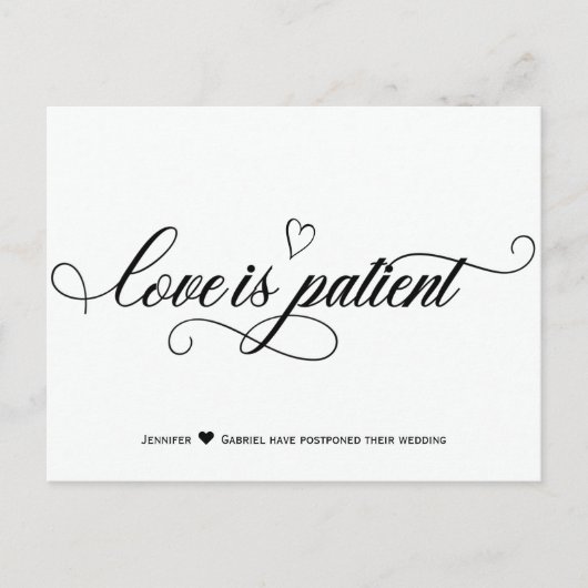 De minimalistische weddenschap is de patiënt uitge aankondigingskaart (Voorkant)