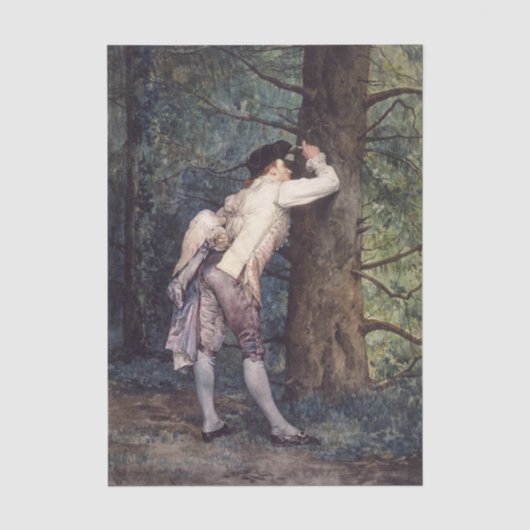 De minnaar in het bos (Scène van romantische liefd Tissuepapier (Voorkant)