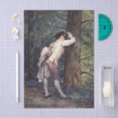 De minnaar in het bos (Scène van romantische liefd Tissuepapier (Craft)