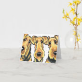 De Minnaar van Airedale Terrier Kaart (Gele Bloem)