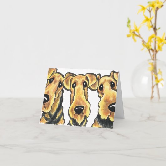 De Minnaar van Airedale Terrier Kaart (Gele Bloem)