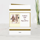 De minnaar van de mode, 1928, Dames die lunchen! Feestdagen Kaart (Achterkant)