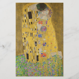 De minnaars omhelzen elkaar by Gustav Klimt Briefpapier