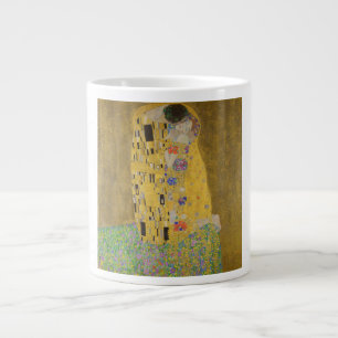 De minnaars omhelzen elkaar by Gustav Klimt Grote Koffiekop