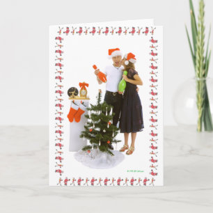 De Minnaars van het Kegelen van Kerstmis Feestdagen Kaart