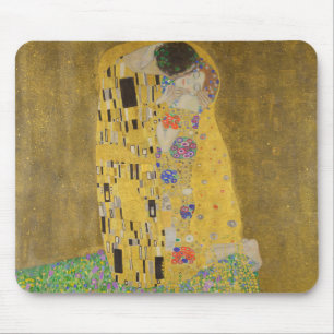 De minnenden omhelzen elkaar by Gustav Klimt Muismat