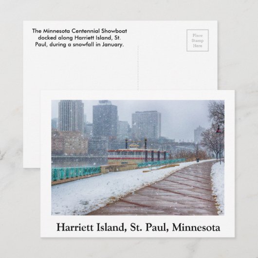 De minnesota Centennial Showboot Briefkaart (Voorkant / Achterkant)