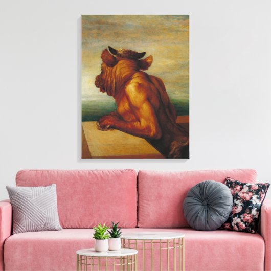 De Minotaur George Frederic Watts Art Canvas Afdruk (Insitu (Woonkamer))