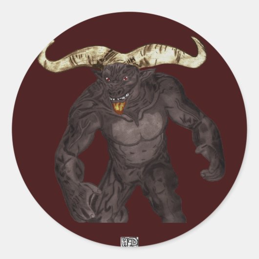 De Minotaur-Stickers Ronde Sticker (Voorkant)
