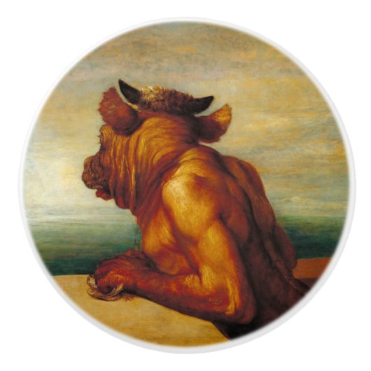 De Minotaur (van George Frederic Watts) Keramische Knop (Voorkant)