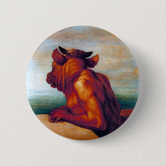 De Minotaur van George Frederic Watts Ronde Button 5,7 Cm (Voorkant)