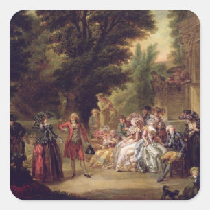 De Minuet onder de eikenboom, 1787 Vierkante Sticker