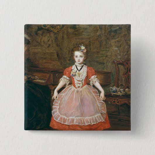 De Minuet Vierkante Button 5,1 Cm (Voorkant)