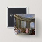 De Minuet Vierkante Button 5,1 Cm (Voorkant /achterkant)