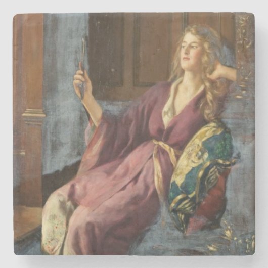 De Minx (door John Collier) Stenen Onderzetter (Voorkant)