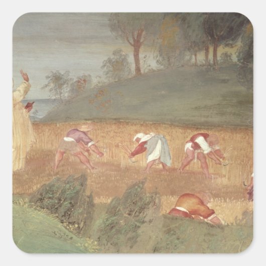 De Mirakels van de Sint-Karel van Assisi Vierkante Sticker (Voorkant)