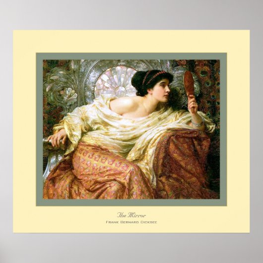 De Mirror~ Frank Bernard Dicksee Poster (Voorkant)